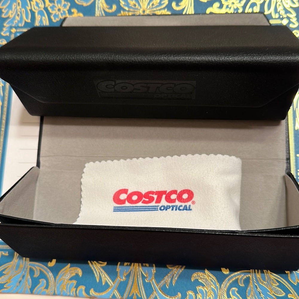 Lot of Two new Costco optic black eye glass cases vegan leather